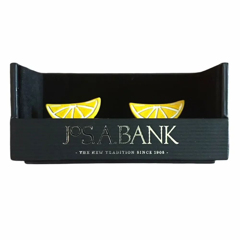 Jos. A. Bank Lemon Cufflinks & Socks Gift Set